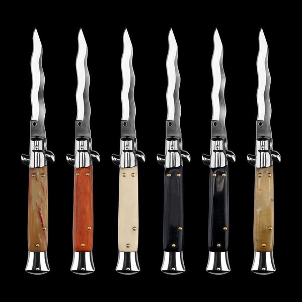 The Italian 9 Inch ACK Godfather Stiletto Mafia Horizontal Folding knife Classical Automatic Pocket knives 11 13 Auto Kriss EDC Tools