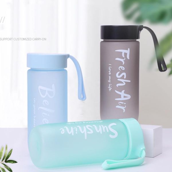 

water bottles 500ml frosted plastic bottle leakproof bpa portable travel tour drinking with handle
