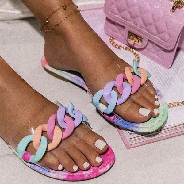 

sandals flat slippers women shoes summer woman pvc chain sandal ladies flip flops casual beach dress slides, Black
