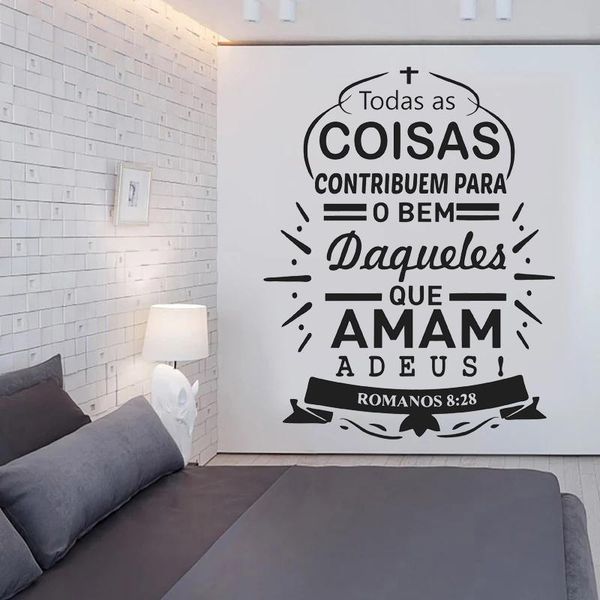 

wall stickers romanos 8:28 todas as coisas contribuem para o bem portuguese quotes mural for room home decor decals ru2176