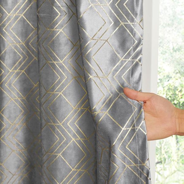 

curtain & drapes modern golden geometric velvet for the living room bedroom blackout black curtains on window door white green