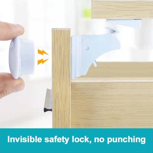 

magnetic safety lock 1/2/3pcs invisible cabinet baby toddler protection drawer door children kids security carriers, slings & backpacks