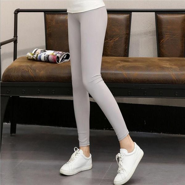 

women's leggings spring and summer style ice silk grain high elastic ball base pants wear thin diamond mesh outside, breathable cool, Black