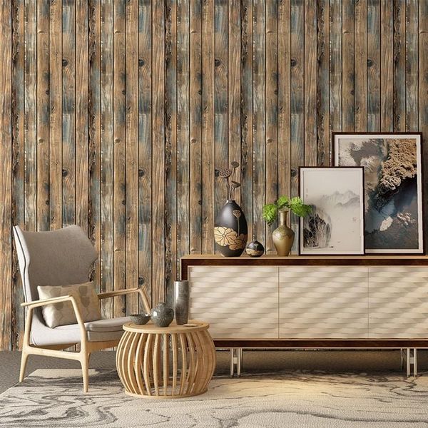 

retro faux wood wallpaper peel and stick self adhesive stripe mural wall paper panel home decor living room bedroom furniture wallpapers