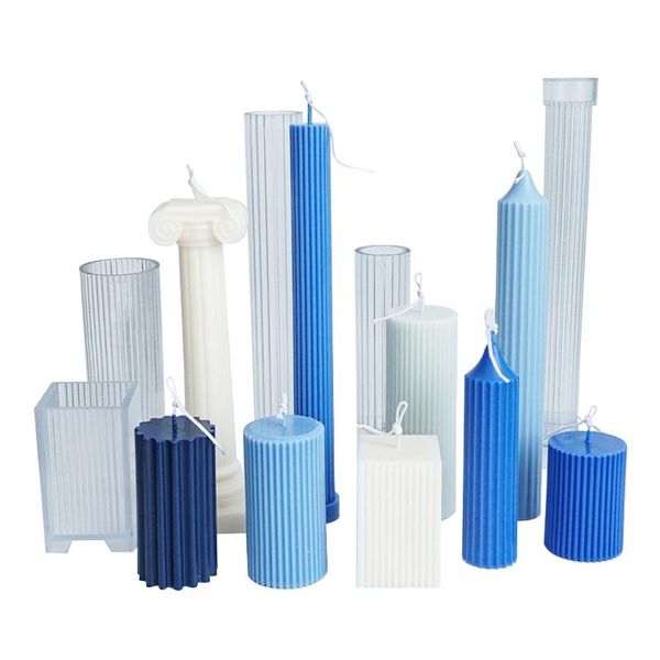 

craft tools long pole stripe candle molds plastic pillar making kit large cylinder rib diy supplies