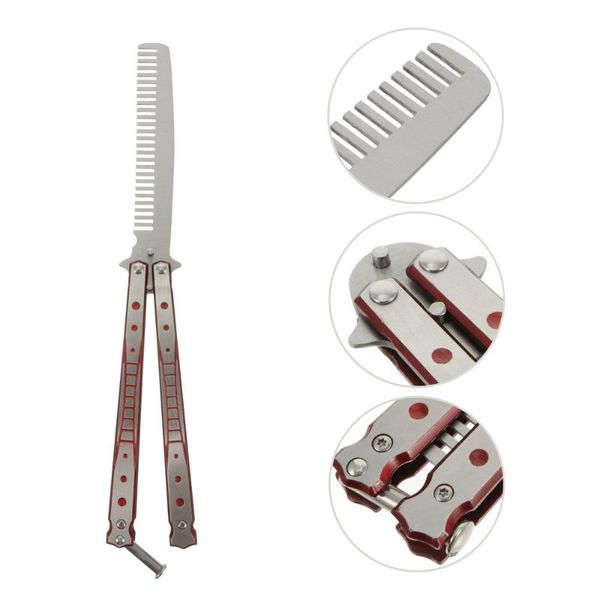 

hair brushes 1pc stainless steel folded shaped comb training beginners, Silver