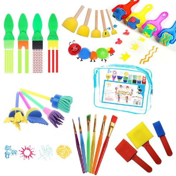 

early diy learning kids art 26 pieces sponge painting brushes kits g88d gift sets
