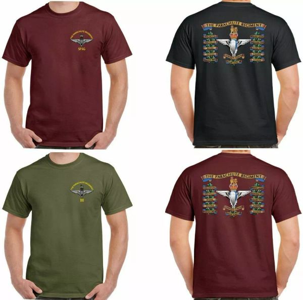 

the parachute regiment t-shirt mens 1 2 3 4 para reg paratrooper battle honours, White;black