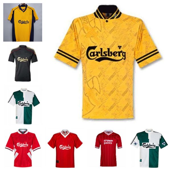 

2021 thailand retro soccer jersey 89 91 95 96 04 05 final istanbul 8 gerrard steven 2005 smicer alonso hamann champion maglia maillot q, Black;yellow