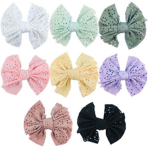 

girls hair accessories hairclips bb clip barrettes clips children kids fabric handmade bow hollow lace baby headdress b9423, Slivery;white