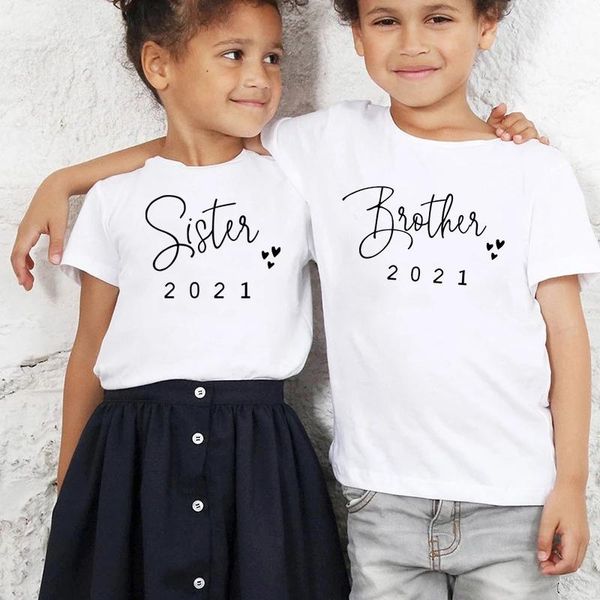 

t-shirts promoted to big sister/brother 2021 kids tshirt announcement shirt funny girls short sleeve casual tees children fashion, Blue