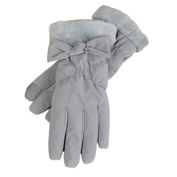 

five fingers gloves women winter warm waterproof touch screen cycling thermal lining mittens t3lc, Blue;gray