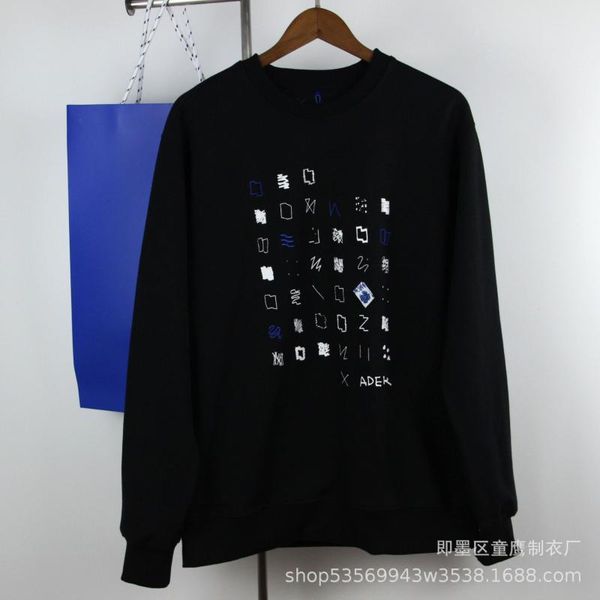 

men's hoodies & sweatshirts high street brand ader full embroidery print couple oversized hoodie streetwear y2k women's clothing 2, Black