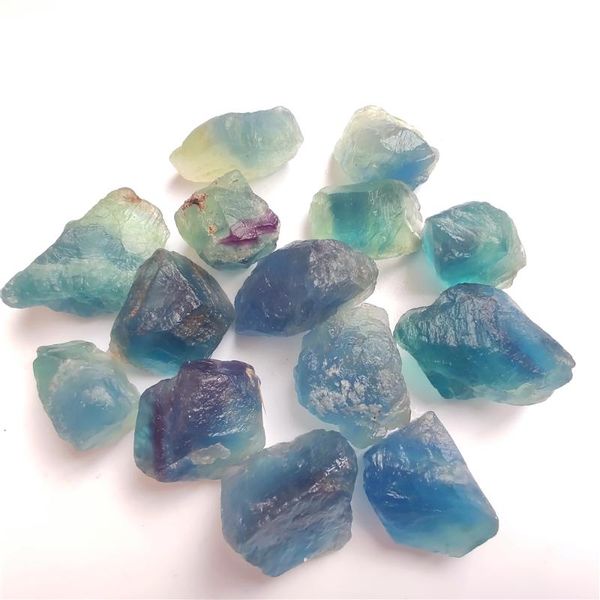 

decorative objects & figurines 2-5cm natural blue fluorite purple crystal stone rock pendant rough gravel tumbled bulk quartz healing reiki