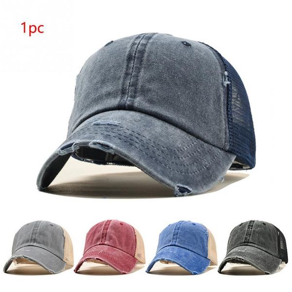 

outdoor hats 2021 fashion mesh hat snapback baseball cap breathable wholesale men and women can adjust solid color, Black;white
