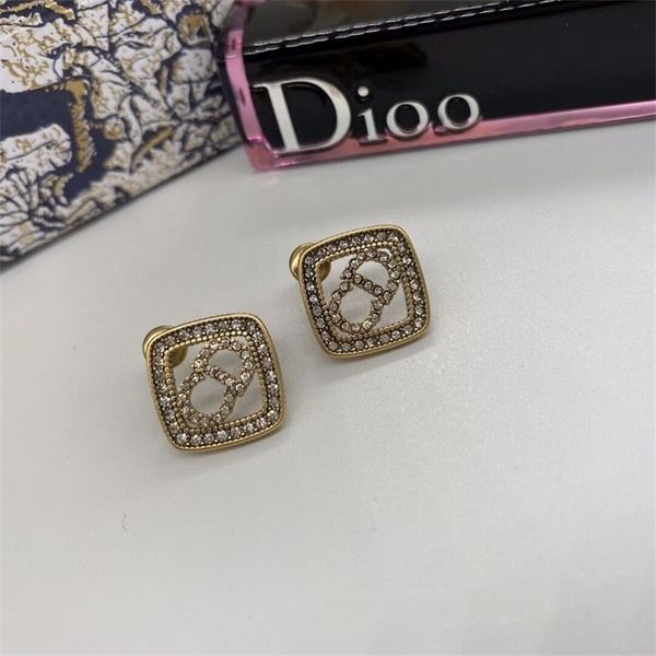 

special offer 75% off outlet online 2021 new earrings square net red same earrings w3vs, Golden;silver