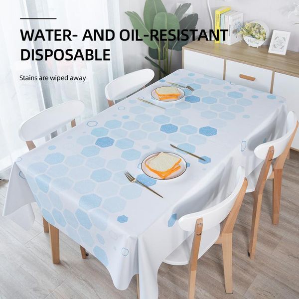 

table cloth pvc honeycomb modern geometric design royal blue decoration cover rectangular oilproof easy clean