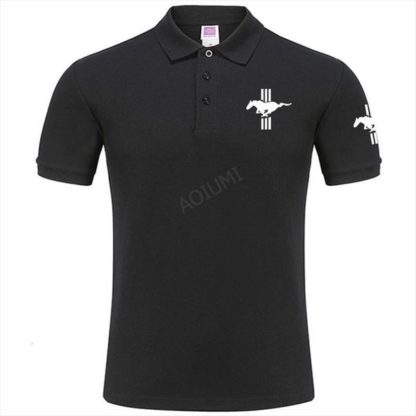 

classic brand short sleeve casual men polos mustang shirt solid colour, White;black