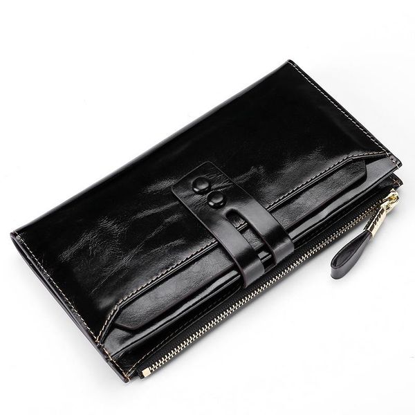 

fashion women genuine leather zipper wallet rfid long women's purses design qualitty lady clutch card holder wallets, Red;black
