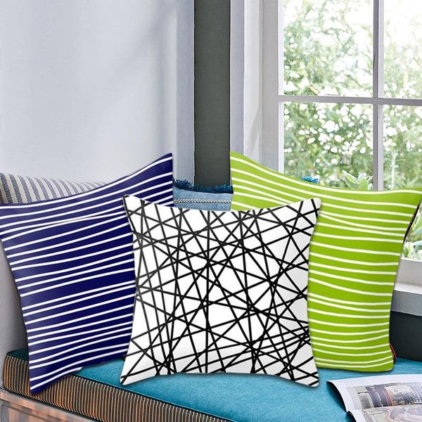 

pillow case striped print throw pillowcase sofa cushion cover home decor gift 45x45cm wxv sale