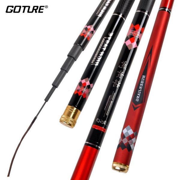 

goture super hard 1:9 power stream fishing rod 3.6m 3.9m 4.5m 5.4m 6.3m high carbon pole for carp trout boat rods1