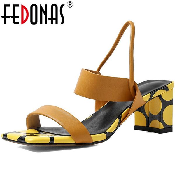 

2021 summer est multicolour sandals women back strap thick high heels pums night club party shoes woman, Black