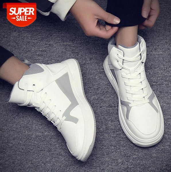 

men's shoes high-sports casual korean style white breathable men #5n7b
