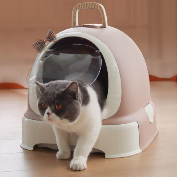 

other cat supplies litter box fully enclosed drawer type wearproof cut off stink sealing up toilet basin kitty pets goodlooking