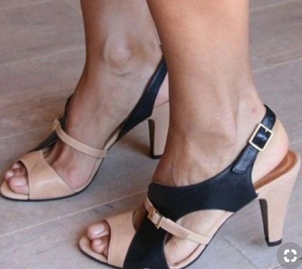 

brand sandals shoes women high heels women's summer fish mouth comfortable stiletto casual, Black