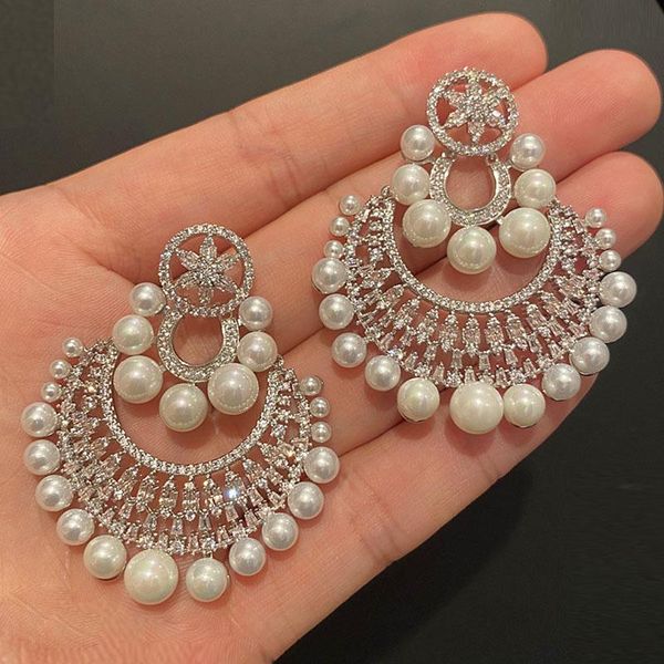 

hoop & huggie luxury jewelry for women earrings pearl high-quality temperament dinner party hypoallergenic stainless steel wholesale gifts, Golden;silver