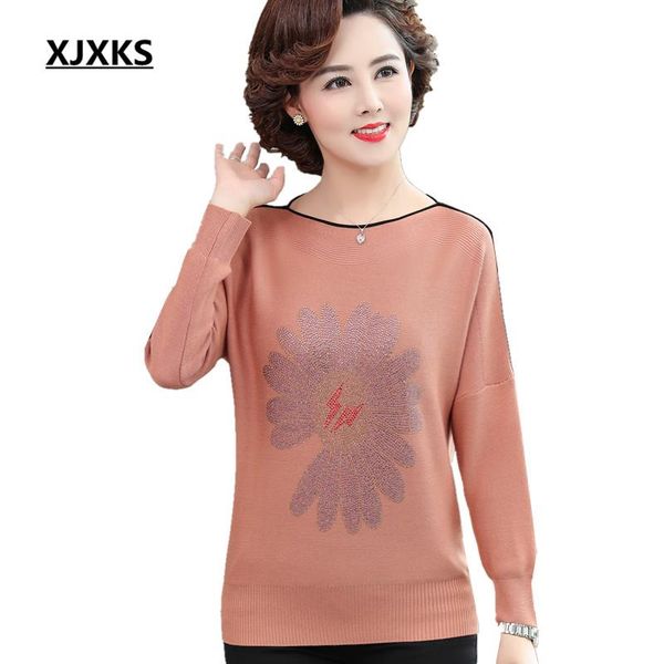 

women's sweaters xjxks fashion diamond women bat sleeve sweater 2021 autumn winter wool knitted pullover, White;black