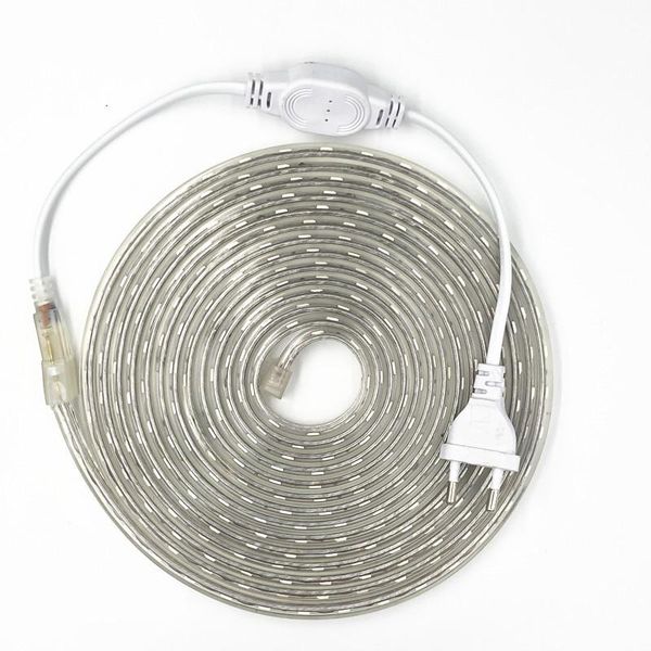 

flexible led strip light ac220v 60leds/m waterproof ip67 tape with eu power plug 1m/2m/3m/5m/10m/15m/20m strips