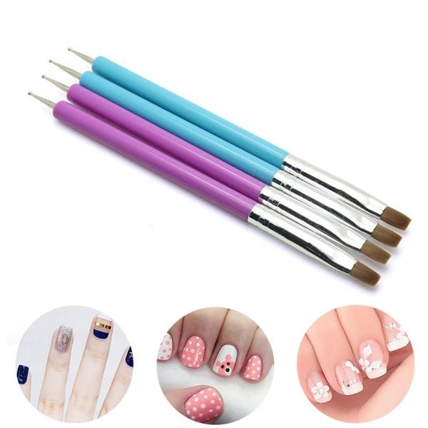 

nail brushes 1 pcs manicure dual-use pen uv gel eyeliner painting gradient brush accessories tool, Yellow