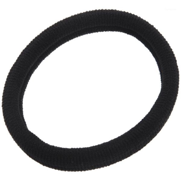 

lady girls black nylon wrapped stretchy rubber hair ties bands 20pcs1