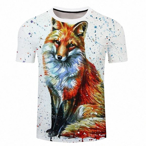 

men's tee t shirt shirt 3d print graphic prints fox plus size crew neck casual daily 3d print short sleeve regular fit basic designer, White;black