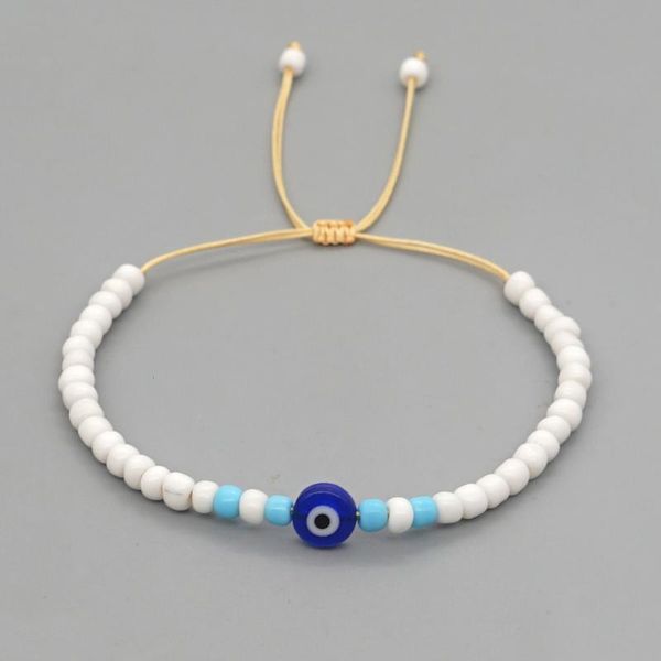 

beaded, strands turkish evil eye bracelets beaded bracelet for women ins fashion multicolor adjustable string good lucky jewelry, Black