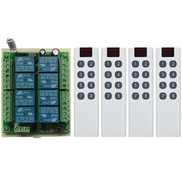 

smart home control dc 12v 24v 8 ch channels 8ch rf wireless remote switch system receiver transmitter relay 315/433 mhz