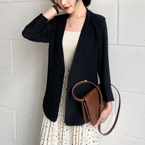 

women's suits & blazers 2021 spring and autumn suit seven-point sleeves wild color thin casual fashion loose large size qq274, White;black