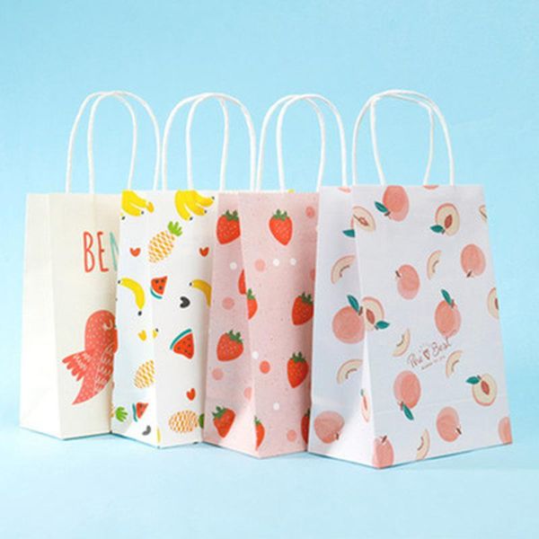 

gift wrap 10pcs year gifts paper animal bags handle strawberry birds box for cake wedding decoration birthday party