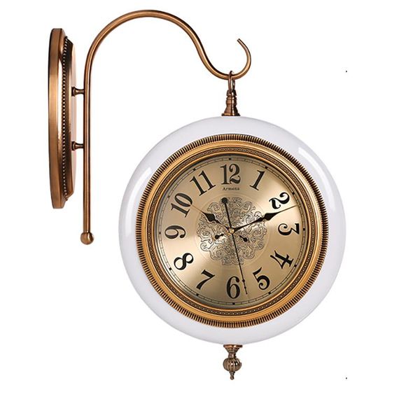 

wall clocks nordic large clock vintage metal ceramics watches home decor mute creative two sided luxury undefined gift