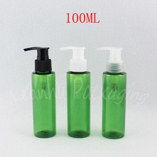 

storage bottles & jars 100ml green plastic bottle with lotion pump , 100cc shampoo / sub-bottling empty cosmetic container ( 50 pc/lot )