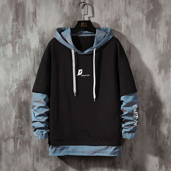 

couple's autumn loose trend coat spring and casual sweater hooded, Black