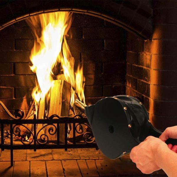 

tools & accessories retro large black wood blower fireplace bellows wooden barbecue fireside outdoor camp bbq using