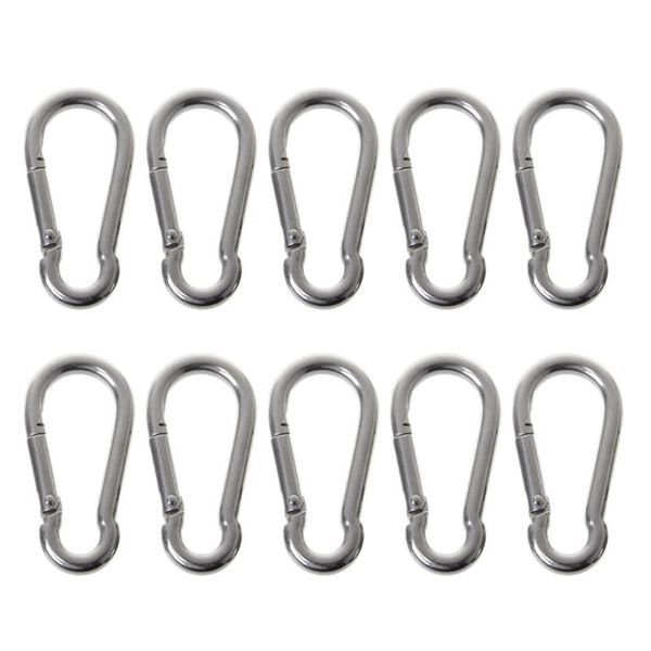 

cords, slings and webbing 10pcs 304 stainless steel spring snap hook carabiner chain buckle for outdoor u7ef
