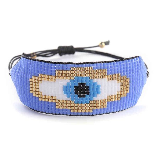 

zhongvi turkish evil eye bracelet luxury miyuki handmade cuff bracelets fashion woven loom pulseras mujer moda gift drop, Golden;silver