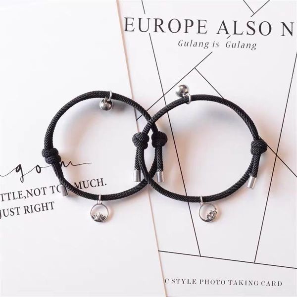 

couple bracelet for women men fashion adjustable magnetic attract each other long-distance drop ship charm bracelets, Golden;silver
