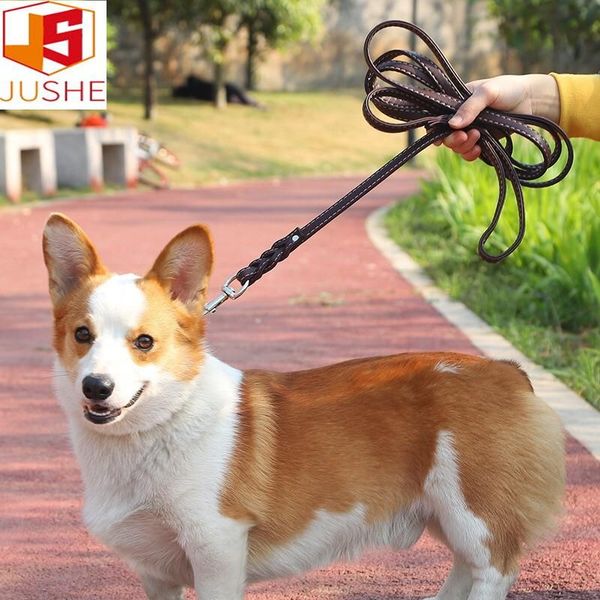

dog collars & leashes pet product harness wear-resistant microfiber leather sewn traction rope big walking cowhide