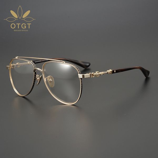 

design sunglasses heavy collection japanese carved large frame eyeglasses frame myopic flat lens fashion, White;black