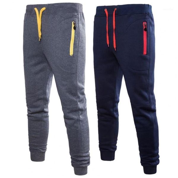 

men's pants 2021 men solid color loose drawstring ankle banded fall trousers for home, Black