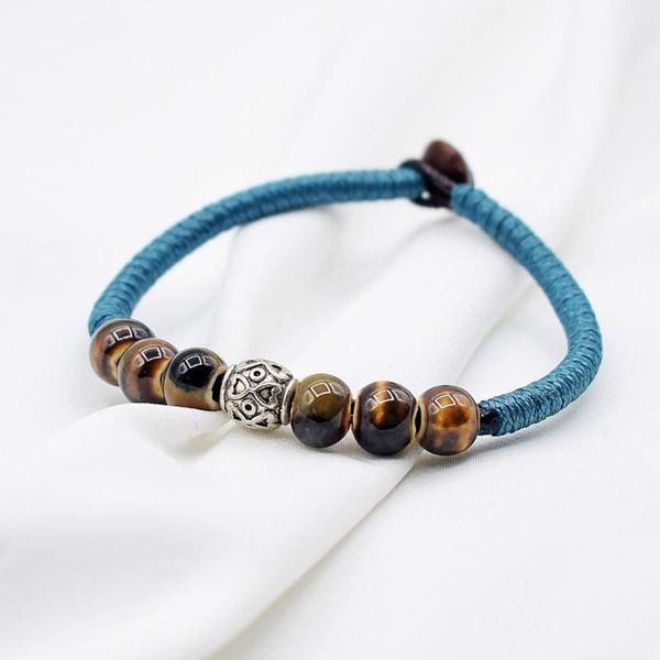 

charm bracelets 1pc retro national storm simia small fresh literary and artistic ornaments ceramic woven student bracelet, Golden;silver